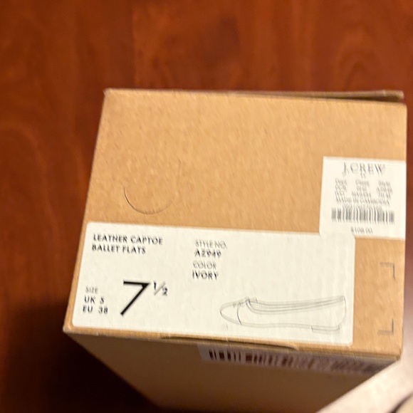 J. Crew factory Black and White Flats: Leather Cap toe ballet flats - Picture 3 of 3
